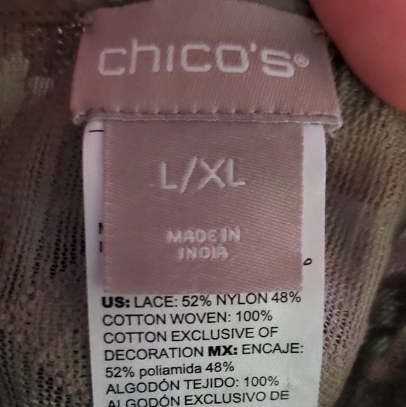 Chico's gray lace fringe oversized cardigan L XL - Picture 6 of 7